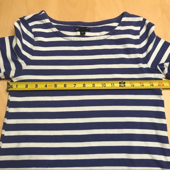 GAP Blue and White Striped 3/4 Sleeve Shift Dress - Picture 5 of 7